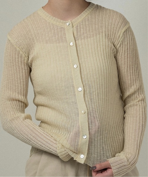 lawgy(ラウジー)の「sheer rib compact long sleeve tops / シアーリブコンパクトロングスリーブトップス(その他トップス・レディース・クリーム/ピンク系・FREE)」の14枚目の写真