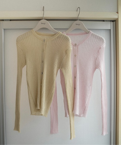 lawgy(ラウジー)の「sheer rib compact long sleeve tops / シアーリブコンパクトロングスリーブトップス(その他トップス・レディース・クリーム/ピンク系・FREE)」の16枚目の写真