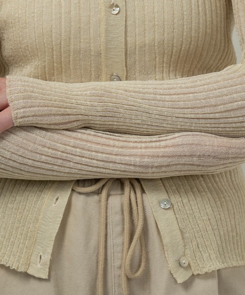 lawgy(ラウジー)の「sheer rib compact long sleeve tops / シアーリブコンパクトロングスリーブトップス(その他トップス・レディース・クリーム/ピンク系・FREE)」の11枚目の写真