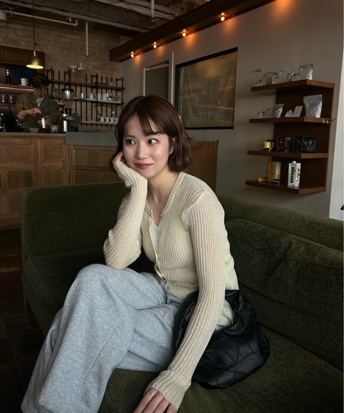 lawgy(ラウジー)の「sheer rib compact long sleeve tops / シアーリブコンパクトロングスリーブトップス(その他トップス・レディース・クリーム/ピンク系・FREE)」の20枚目の写真