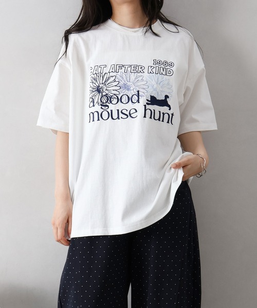 SpRay(スプレイ)の「FLOWER×CAT BIG Tシャツ(Tシャツ/カットソー・レディース・オフホワイト/オートミール/スミクロ・FREE)」の12枚目の写真