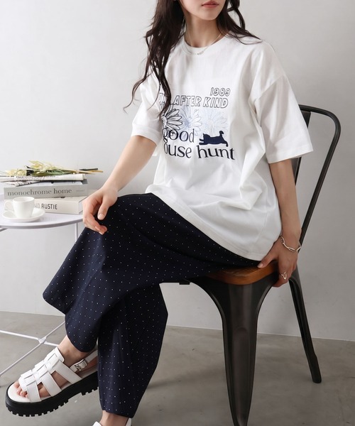 SpRay(スプレイ)の「FLOWER×CAT BIG Tシャツ(Tシャツ/カットソー・レディース・オフホワイト/オートミール/スミクロ・FREE)」の10枚目の写真