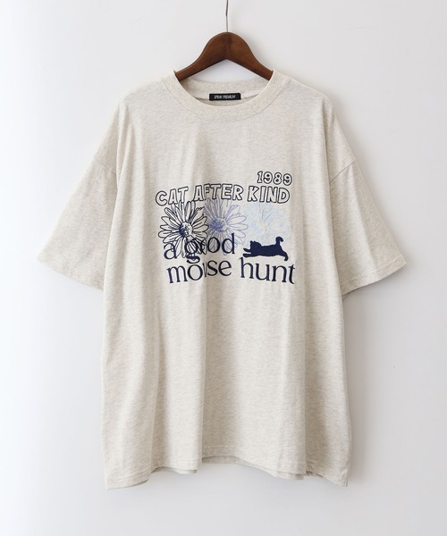 SpRay(スプレイ)の「FLOWER×CAT BIG Tシャツ(Tシャツ/カットソー・レディース・オフホワイト/オートミール/スミクロ・FREE)」の21枚目の写真