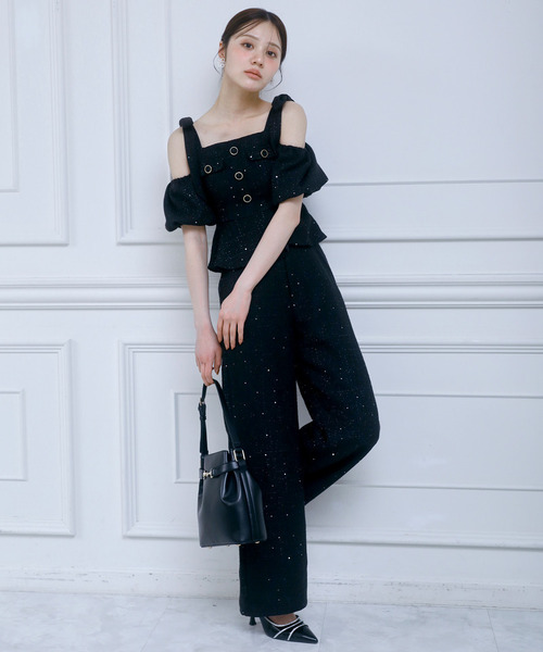 ROYAL PARTY(ロイヤルパーティー)の「スパンコールツイードワイドパンツ(その他パンツ・レディース・オフホワイト/ブラック/イエロー・FREE)」の2枚目の写真