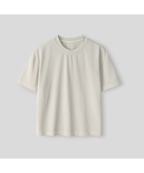 INDUST(インダスト)の「ピグメントウォッシュハーフTシャツ_2COLOR(Tシャツ/カットソー・レディース・チャコールグレー/ベージュ・1(S)/2(M)/3(L))」の2枚目の写真