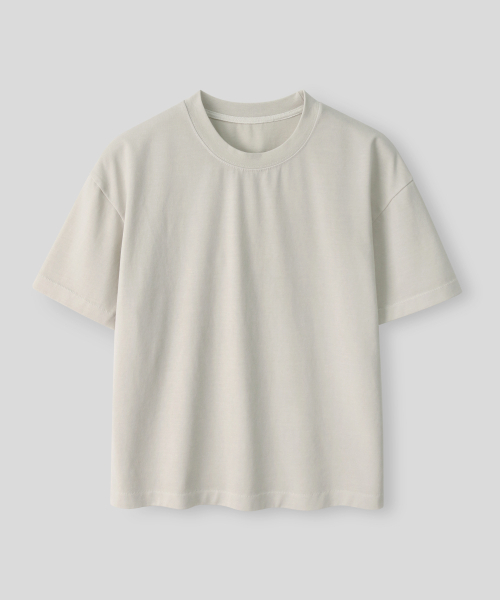 INDUST(インダスト)の「ピグメントウォッシュハーフTシャツ_2COLOR(Tシャツ/カットソー・レディース・チャコールグレー/ベージュ・1(S)/2(M)/3(L))」の8枚目の写真