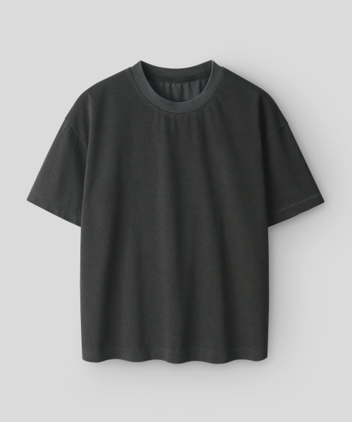 INDUST(インダスト)の「ピグメントウォッシュハーフTシャツ_2COLOR(Tシャツ/カットソー・レディース・チャコールグレー/ベージュ・1(S)/2(M)/3(L))」の9枚目の写真