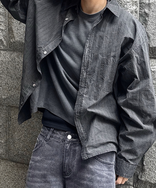 INDUST(インダスト)の「ピグメントウォッシュハーフTシャツ_2COLOR(Tシャツ/カットソー・レディース・チャコールグレー/ベージュ・1(S)/2(M)/3(L))」の7枚目の写真