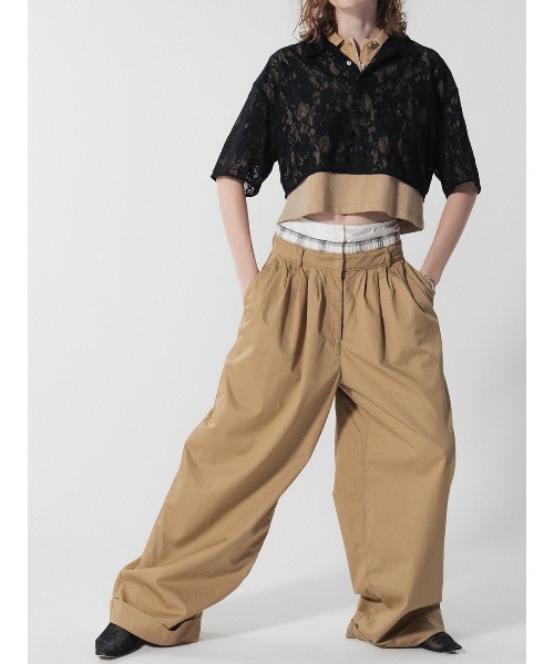 ELCHELE(エルチェレ)の「MULTIPLY WAIST PANTS(チノパンツ・レディース・ベージュ/ネイビー・36/38)」の3枚目の写真