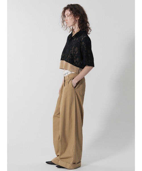 ELCHELE(エルチェレ)の「MULTIPLY WAIST PANTS(チノパンツ・レディース・ベージュ/ネイビー・36/38)」の5枚目の写真