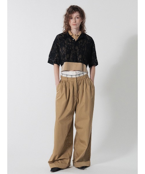 ELCHELE(エルチェレ)の「MULTIPLY WAIST PANTS(チノパンツ・レディース・ベージュ/ネイビー・36/38)」の6枚目の写真