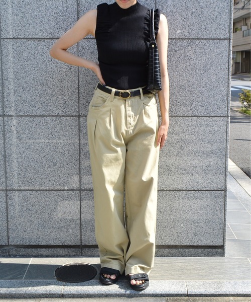 &soiree(アンドソワレ)の「ワイドレッグジーンズ(デニムパンツ・レディース・ブルー/カーキ/インディゴブルー/ダークインディゴブルー・MEDIUM/LARGE)」の7枚目の写真