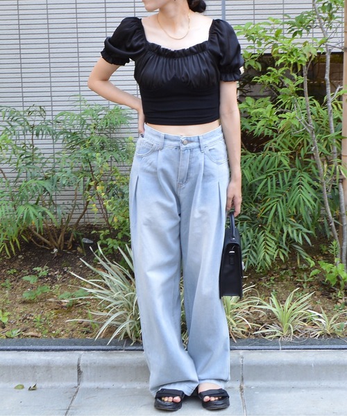 &soiree(アンドソワレ)の「ワイドレッグジーンズ(デニムパンツ・レディース・ブルー/カーキ/インディゴブルー/ダークインディゴブルー・MEDIUM/LARGE)」の15枚目の写真
