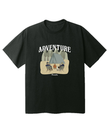 ハンジョカンキャンピングオーバーサイズ半袖Tシャツ[ダークグレー]