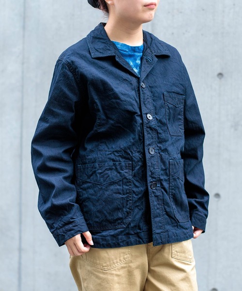 オムニゴッド デニムジャケット 0 インディゴ 美品 OMNIGOD womens / オムニゴッド] インディゴダック フレンチワーク