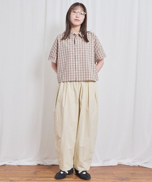 fig London(フィグロンドン)の「Teddy shirt(シャツ/ブラウス・レディース・ピンク/チェック/グレー・FREE)」の18枚目の写真