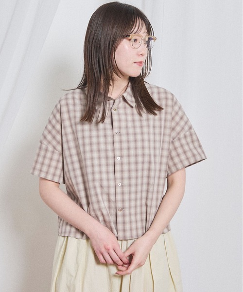 fig London(フィグロンドン)の「Teddy shirt(シャツ/ブラウス・レディース・ピンク/チェック/グレー・FREE)」の4枚目の写真
