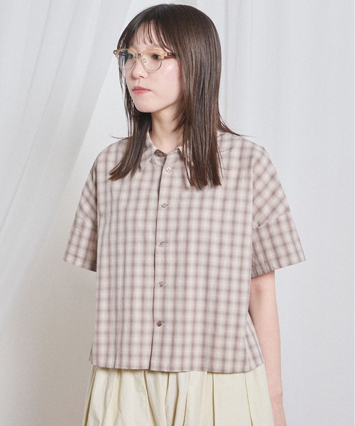 fig London(フィグロンドン)の「Teddy shirt(シャツ/ブラウス・レディース・ピンク/チェック/グレー・FREE)」の6枚目の写真