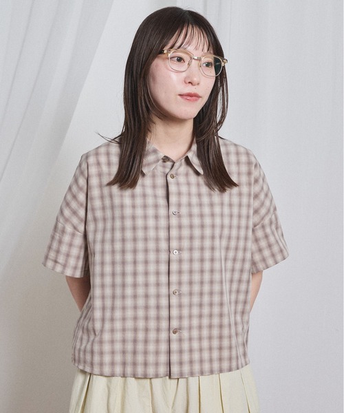 fig London(フィグロンドン)の「Teddy shirt(シャツ/ブラウス・レディース・ピンク/チェック/グレー・FREE)」の7枚目の写真