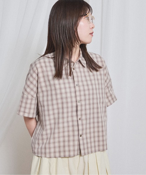 fig London(フィグロンドン)の「Teddy shirt(シャツ/ブラウス・レディース・ピンク/チェック/グレー・FREE)」の8枚目の写真