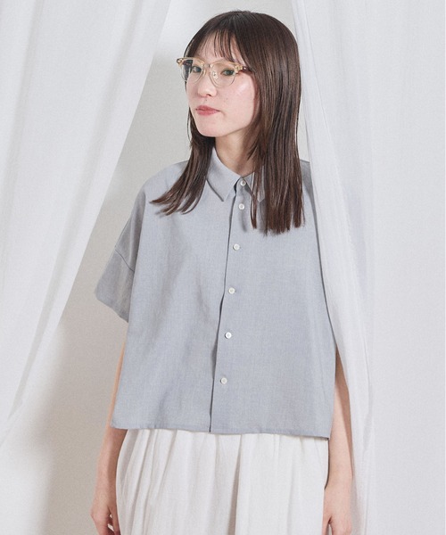 fig London(フィグロンドン)の「Teddy shirt(シャツ/ブラウス・レディース・ピンク/チェック/グレー・FREE)」の11枚目の写真