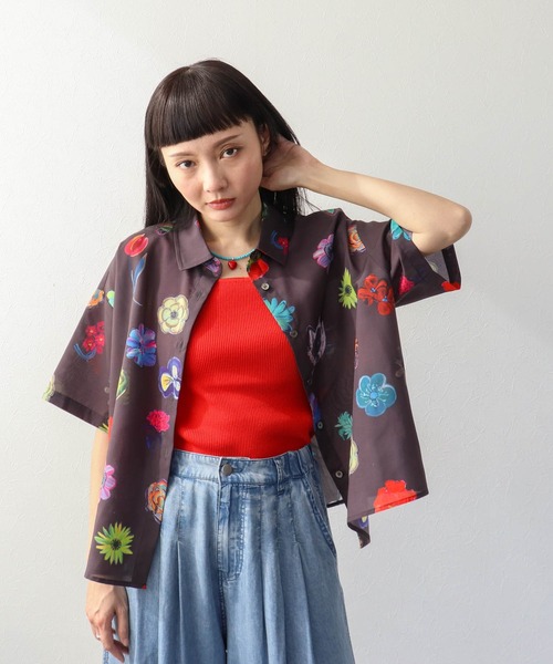 Three Four Time(スリーフォータイム)の「【ばら色の帽子】ばら色×Three Four Time コラボプリントシャツ(シャツ/ブラウス・レディース・ブラック系その他・FREE)」の9枚目の写真