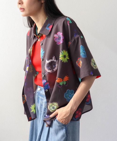 Three Four Time(スリーフォータイム)の「【ばら色の帽子】ばら色×Three Four Time コラボプリントシャツ(シャツ/ブラウス・レディース・ブラック系その他・FREE)」の10枚目の写真
