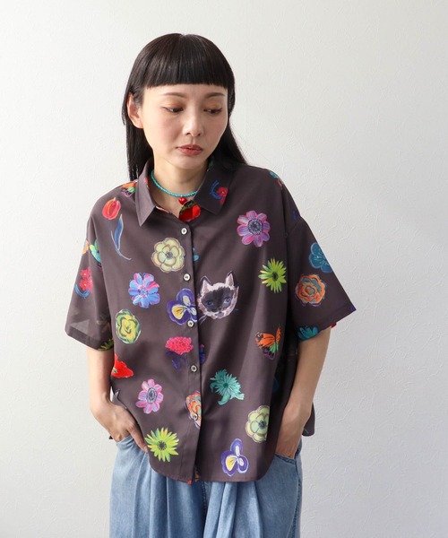 Three Four Time(スリーフォータイム)の「【ばら色の帽子】ばら色×Three Four Time コラボプリントシャツ(シャツ/ブラウス・レディース・ブラック系その他・FREE)」の15枚目の写真