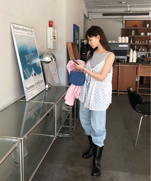 kirakiraShop(キラキラショップ)の「フロントリボン付き シフォン キャミソール(キャミソール・レディース・ホワイト/ブラック・FREE)」の11枚目の写真