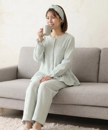 chil2（チルツー）の「4層ガーゼ ペプラムパジャマセット（ルームウェア/パジャマ）」