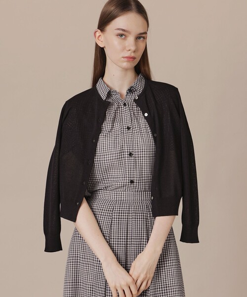 MACKINTOSH LONDON(マッキントッシュ ロンドン)の「【WEB・一部店舗限定】シアーニットカーディガン(ニット/セーター・レディース・オフホワイト/ブラック・38)」の2枚目の写真