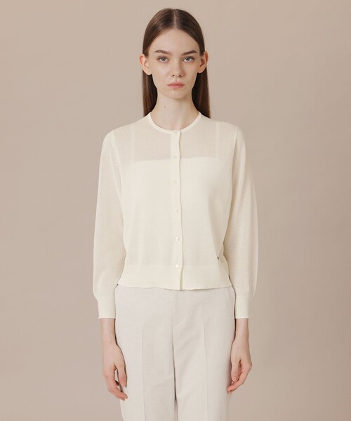 MACKINTOSH LONDON(マッキントッシュ ロンドン)の「【WEB・一部店舗限定】シアーニットカーディガン(ニット/セーター・レディース・オフホワイト/ブラック・38)」の5枚目の写真