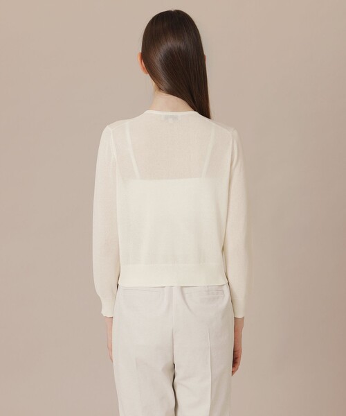 MACKINTOSH LONDON(マッキントッシュ ロンドン)の「【WEB・一部店舗限定】シアーニットカーディガン(ニット/セーター・レディース・オフホワイト/ブラック・38)」の7枚目の写真