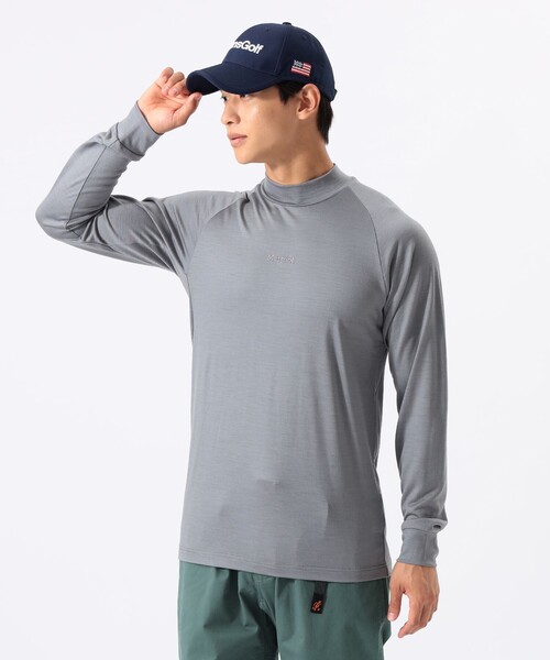 BEAMS GOLF(ビームスゴルフ)の「【別注】Marmot / メリノウール ロングスリーブ モックネックシャツ(Tシャツ/カットソー・メンズ・チャコールグレー/ブラック・M/S/L/XL)」の4枚目の写真