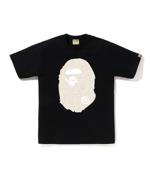 A BATHING APE(アベイシングエイプ)の「LINE CAMO BIG APE HEAD TEE(Tシャツ/カットソー・メンズ・ホワイト/ブラック・LARGE/SMALL/XXX-LARGE/XX-LARGE/X-LARGE/MEDIUM)」の1枚目の写真