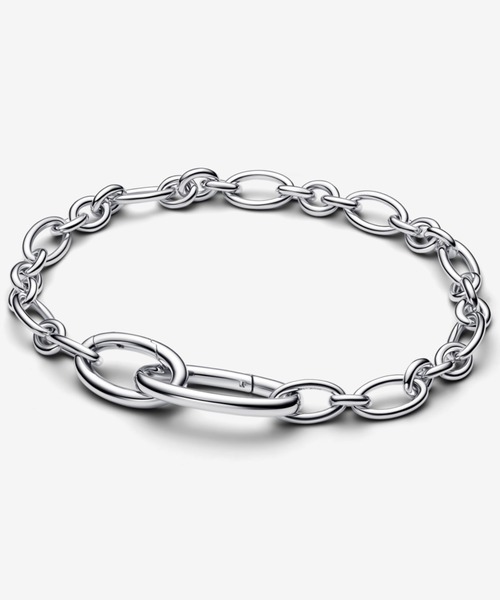 Pandora シルバーオープンバングル シルバー オープナブル オーバル リンク チェーン ブレスレット