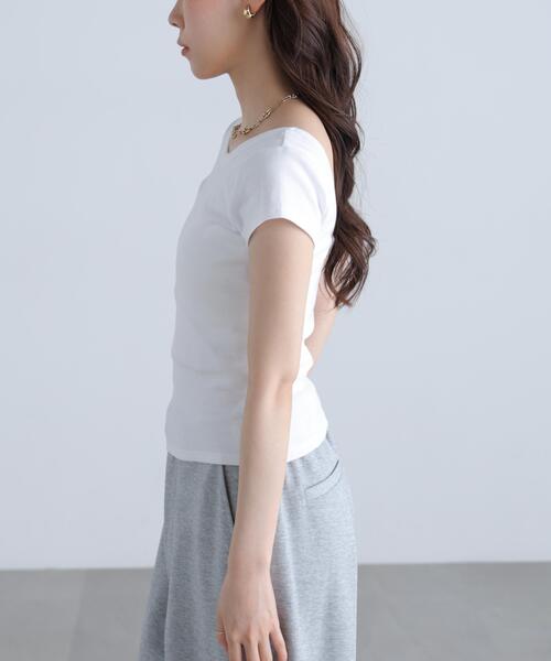 FREE'S MART（フリーズマート）の「〈MFM〉バックオープン半袖カットソー（Tシャツ/カットソー・レディース・ブルー/ホワイト/グレー系その他/ブラック・MEDIUM/SMALL）」の13枚目の写真