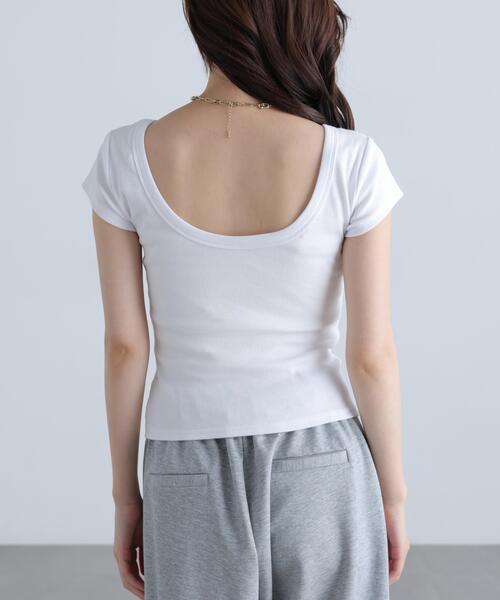 FREE'S MART（フリーズマート）の「〈MFM〉バックオープン半袖カットソー（Tシャツ/カットソー・レディース・ブルー/ホワイト/グレー系その他/ブラック・MEDIUM/SMALL）」の20枚目の写真