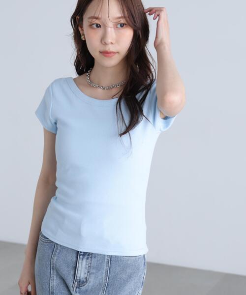 FREE'S MART（フリーズマート）の「〈MFM〉バックオープン半袖カットソー（Tシャツ/カットソー・レディース・ブルー/ホワイト/グレー系その他/ブラック・MEDIUM/SMALL）」の10枚目の写真