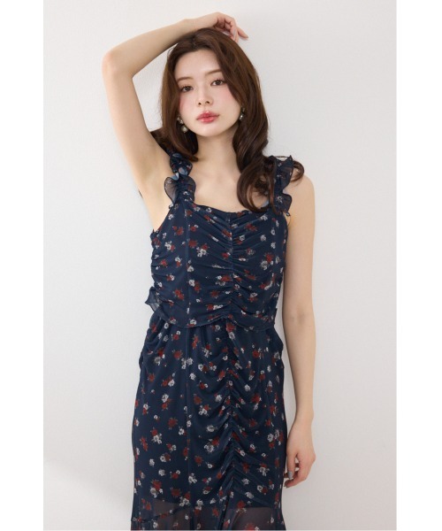 rienda（リエンダ）の「【AKB48 行天優莉奈さん着用】メッシュマーメイドギャザーワンピース 春服 夏服（ワンピース・レディース・ブラック/ホワイト系その他/ブルー系その他3・FREE）」の9枚目の写真
