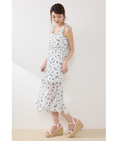 rienda（リエンダ）の「【AKB48 行天優莉奈さん着用】メッシュマーメイドギャザーワンピース 春服 夏服（ワンピース・レディース・ブラック/ホワイト系その他/ブルー系その他3・FREE）」の13枚目の写真