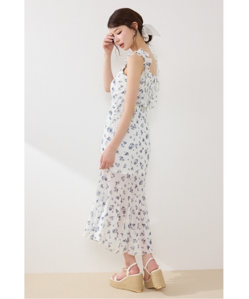 rienda（リエンダ）の「【AKB48 行天優莉奈さん着用】メッシュマーメイドギャザーワンピース 春服 夏服（ワンピース・レディース・ブラック/ホワイト系その他/ブルー系その他3・FREE）」の14枚目の写真