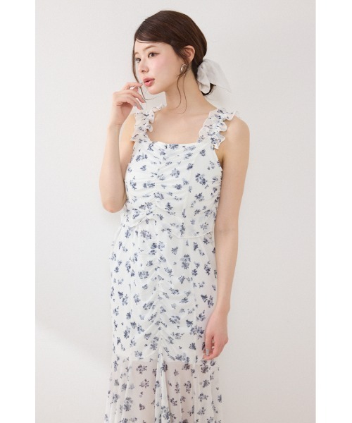 rienda（リエンダ）の「【AKB48 行天優莉奈さん着用】メッシュマーメイドギャザーワンピース 春服 夏服（ワンピース・レディース・ブラック/ホワイト系その他/ブルー系その他3・FREE）」の15枚目の写真