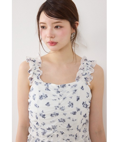 rienda（リエンダ）の「【AKB48 行天優莉奈さん着用】メッシュマーメイドギャザーワンピース 春服 夏服（ワンピース・レディース・ブラック/ホワイト系その他/ブルー系その他3・FREE）」の21枚目の写真