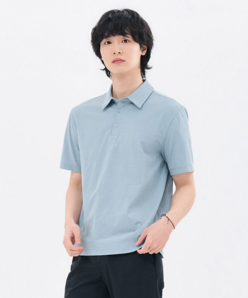 CHASECULT（チェイスカルト）の「共用クールカラー半袖Tシャツ-FCRU5714E0D（ポロシャツ・メンズ・スカイブルー・105/110/90/95/100）」の2枚目の写真