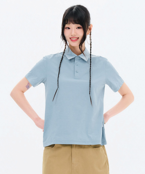 CHASECULT（チェイスカルト）の「共用クールカラー半袖Tシャツ-FCRU5714E0D（ポロシャツ・メンズ・スカイブルー・105/110/90/95/100）」の4枚目の写真