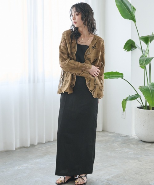 Anclear oui(アンクリアウィ)の「フラワー刺繍レースカーディガン(カーディガン/ボレロ・レディース・ホワイト/ブラウン/ブラック・F)」の17枚目の写真