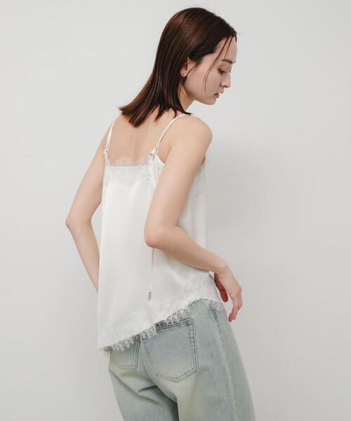 SENSE OF PLACE by URBAN RESEARCH(センスオブプレイスバイアーバンリサーチ)の「アシメヘムレースキャミソール(キャミソール・レディース・オフホワイト/ブラック/ブラウン・ONE)」の10枚目の写真