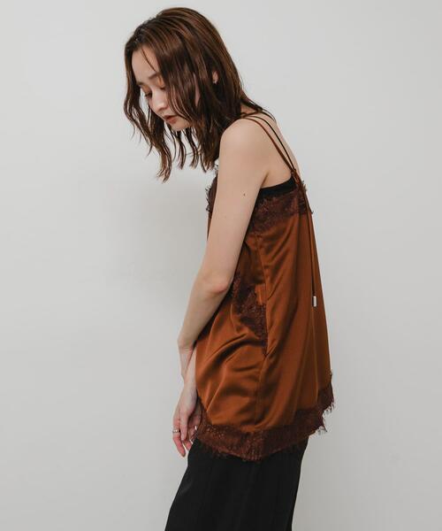 SENSE OF PLACE by URBAN RESEARCH(センスオブプレイスバイアーバンリサーチ)の「アシメヘムレースキャミソール(キャミソール・レディース・オフホワイト/ブラック/ブラウン・ONE)」の20枚目の写真