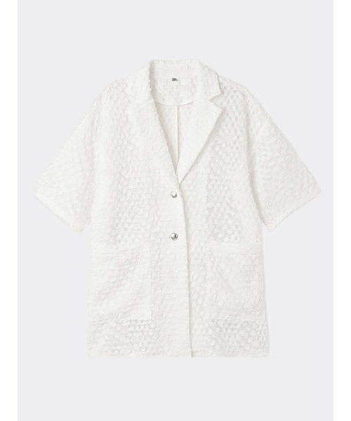 Brown&Street(ブラウンアンドストリート)の「シアージャガードジャケット(テーラードジャケット・レディース・ホワイト/ブラック・FREE)」の10枚目の写真